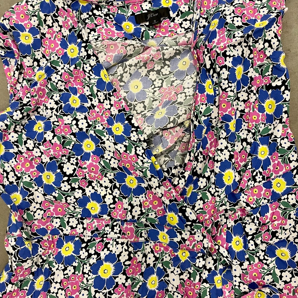 J Crew Flower Wrap Dress - Gem